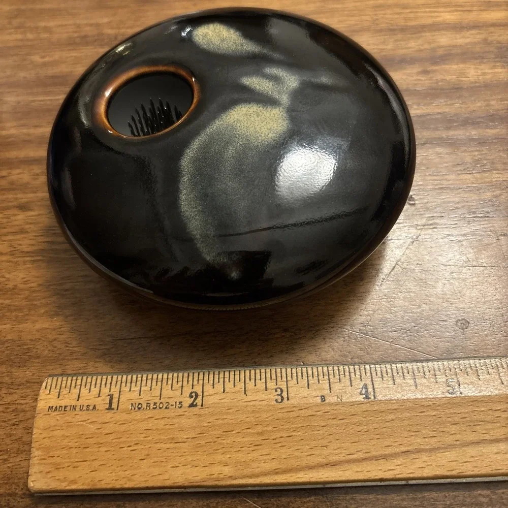 Georgetown Pottery Ikebana Frog Vase Signed 5